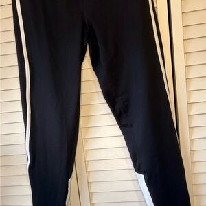 Black Leggings with White Stripes